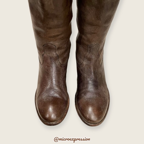 Frye Carson Pull On Brown Leather Southern/Western Cowgirl Festival Party Boots - Picture 9 of 15